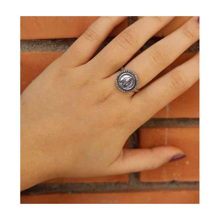NLB|Ring Silver 925 for man or woman adjustable shield miraculous madonna