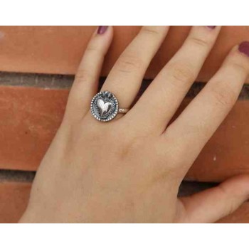 NLB|Ring Silver 925 for man or woman adjustable shield sacred Heart