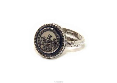 NLB|Ring Silver 925 for man or woman adjustable shield 500 Italian lire