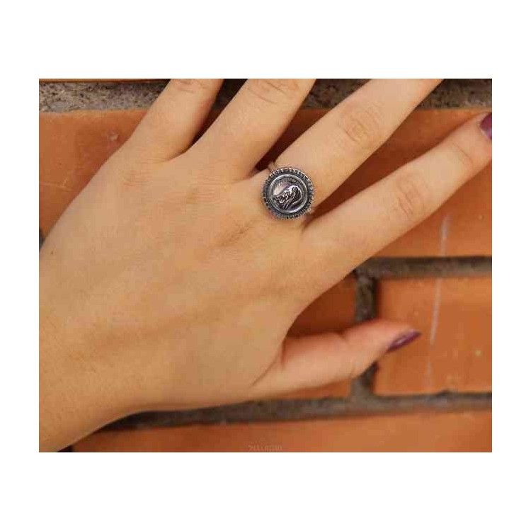 NLB|Ring Silver 925 adjustable shield Medjugorje Madonna