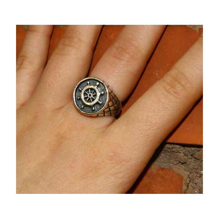 NALBORI Ring Silver 925 chevalier shield adjustable helm
