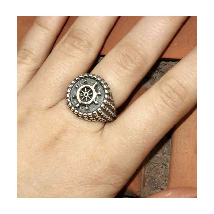 NALBORI Ring Silver 925 chevalier shield adjustable helm