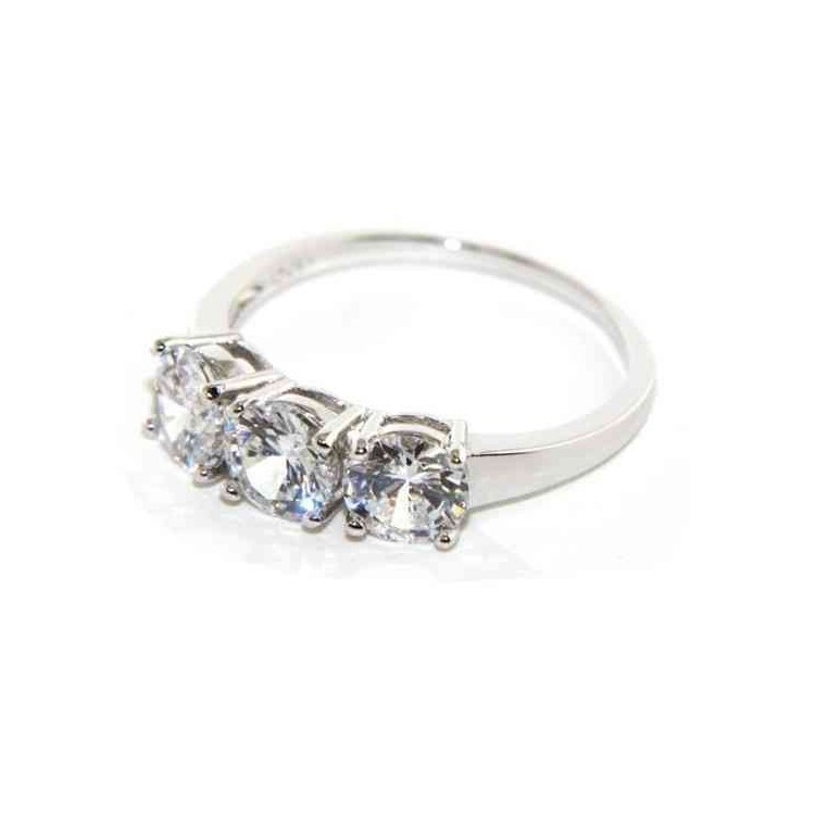 NLB|anello trilogy donna argento 925 con zirconi bianchi da 0,6 - N0595