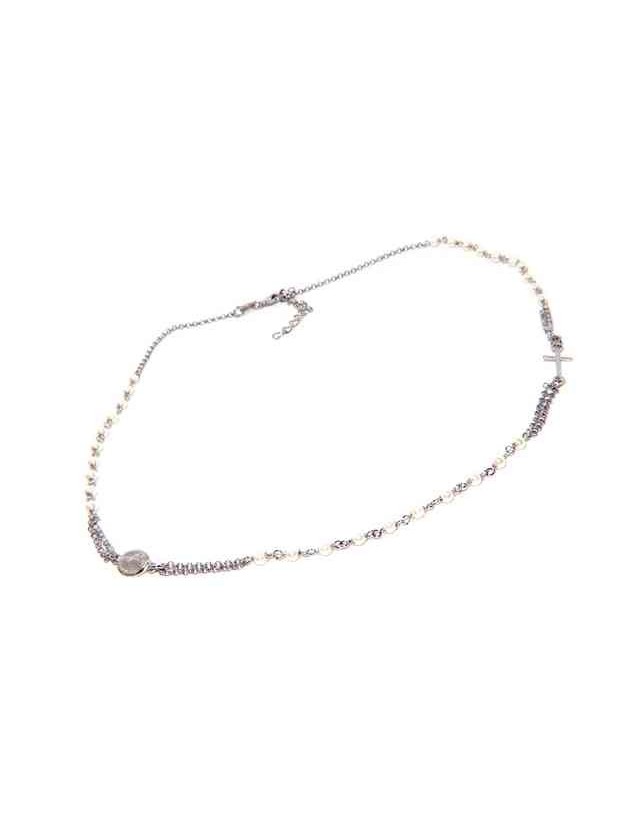 rosario in argento 925 a collana con perle bianche 48+5 rosario in argento 925 a collana con perle bianche 48+5