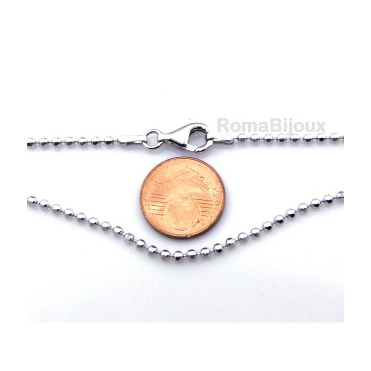 NLB|ARGENTO 925 : Girocollo collana o bracciale pallini palline balls varie lunghezze sfere diamantate da 2,0 mm