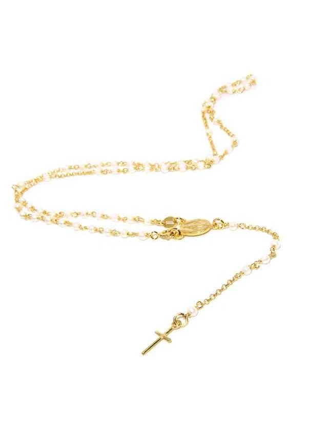 NALBORI Collana Rosario Argento 925 a Y perle , bagno oro giallo NALBORI Collana Rosario Argento 925 a Y perle , bagno oro giallo