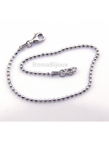 ARGENTO 925 : Girocollo collana o bracciale pallini palline balls varie lunghezze sfere diamantate da 2,0 mm