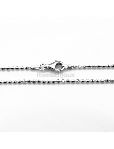 ARGENTO 925 : Girocollo collana o bracciale pallini palline balls varie lunghezze sfere diamantate da 2,0 mm