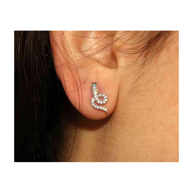 NALBORI 925 silver snakes earrings with contrariè zircons