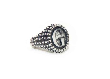 NLB|Ring Silver 925 chevalier shield adjustable letter G