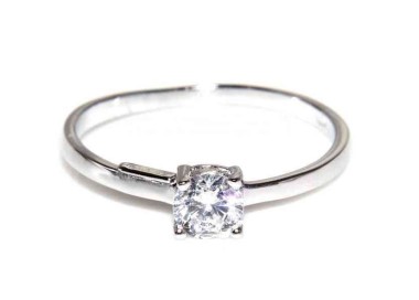 NLB|925 Rhodium: Solitaire with zircon by 5 mm brilliant-cut