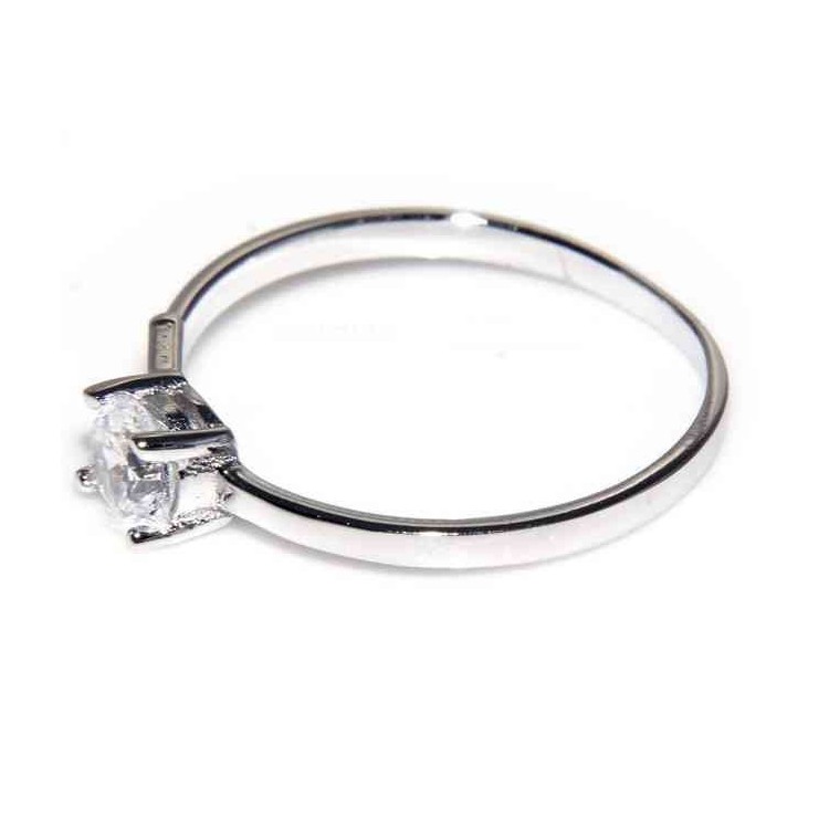 NLB|925 Rhodium: Solitaire with zircon by 5 mm brilliant-cut