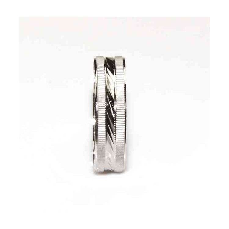 NLB|anello fede argento 925 diamantato 6 mm oblique e orizzontali
