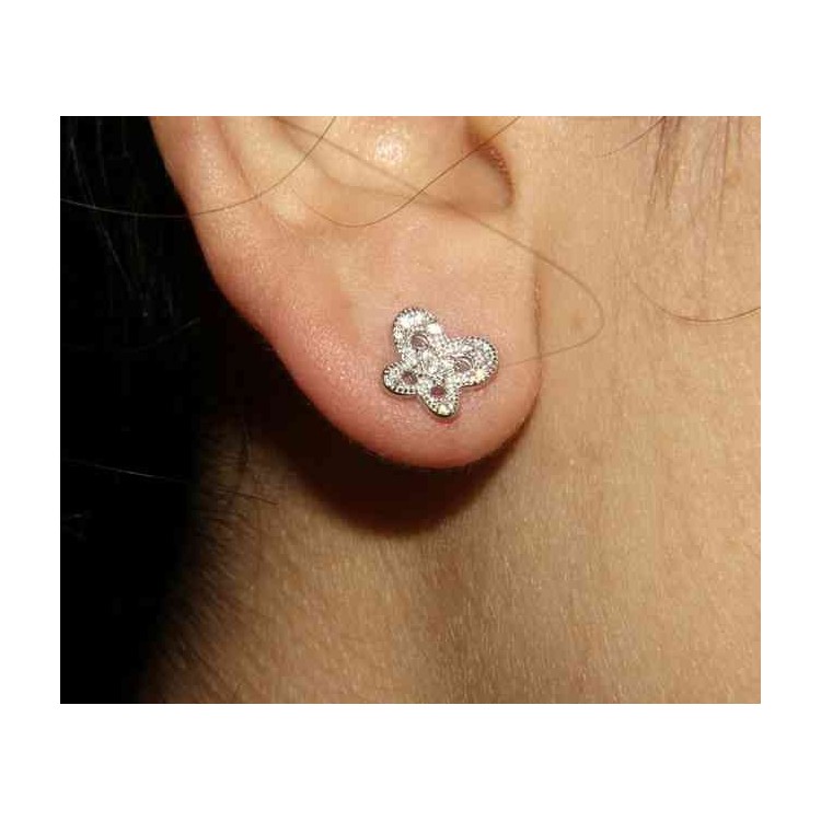NALBORI orecchini argento 925 farfalla zirconi