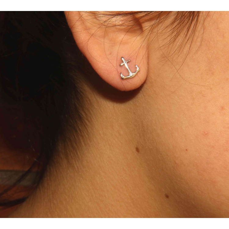 NLB|NALBORI men's or women's earrings in 925 silver still marine