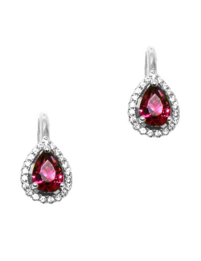 NALBORI Orecchini a monachella in argento 925 goccia rosso rubin NALBORI Orecchini a monachella in argento 925 goccia rosso rubin