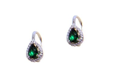 NALBORI Nun earrings in 925 silver emerald green drop