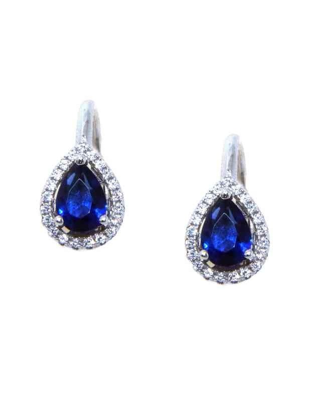 NALBORI Orecchini a monachella in argento 925 goccia blu sapphire NALBORI Orecchini a monachella in argento 925 goccia blu sapphire