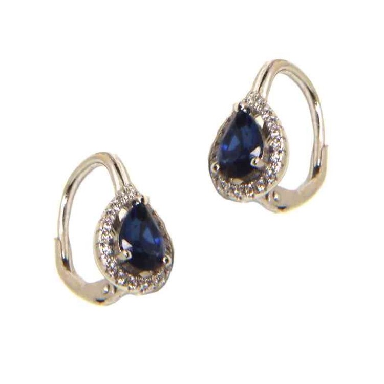 NALBORI Nun earrings in 925 silver sapphire blue drop