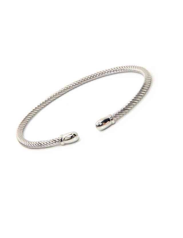 NALBORI Cable open rigid bracelet with knob NALBORI Cable open rigid bracelet with knob