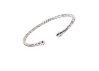 NALBORI Cable bracciale cavetto rigido aperto con pallina
