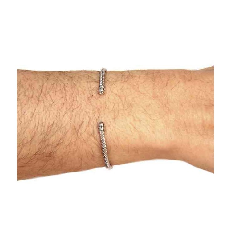 NALBORI Cable bracciale cavetto rigido aperto con pallina