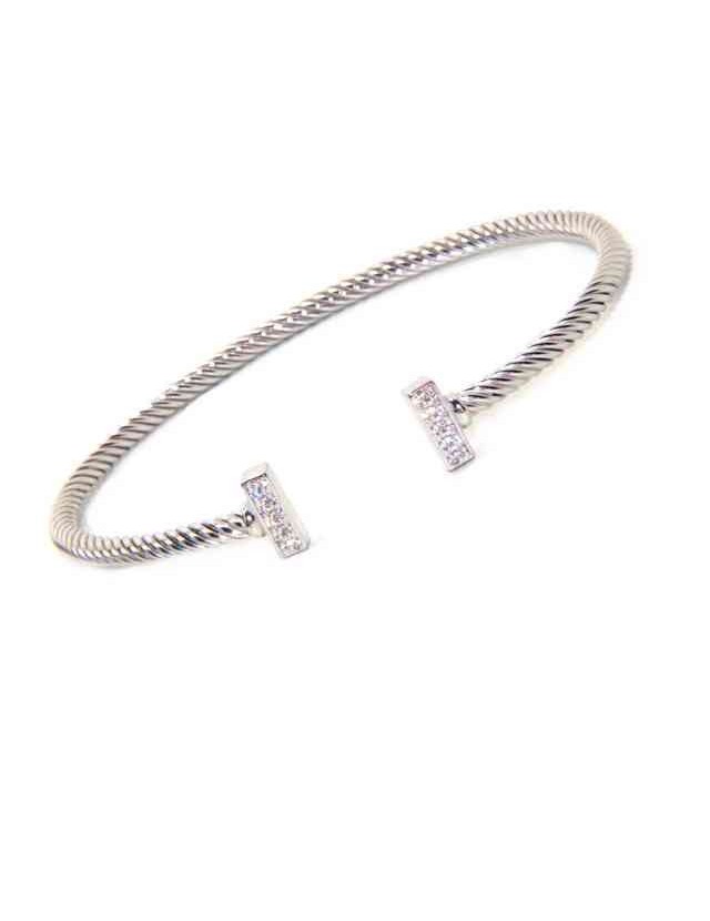 NALBORI Cable open rigid cable bracelet with cubic zirconia bars NALBORI Cable open rigid cable bracelet with cubic zirconia bars