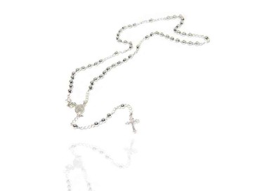 NALBORI Rosary necklace in 925 sterling silver with balls 4 mm 50 cm