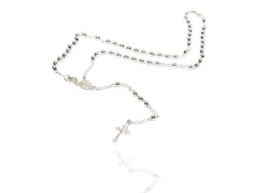 NLB|Collana Rosario Argento 925 a Y palline 4 mm 45 cm