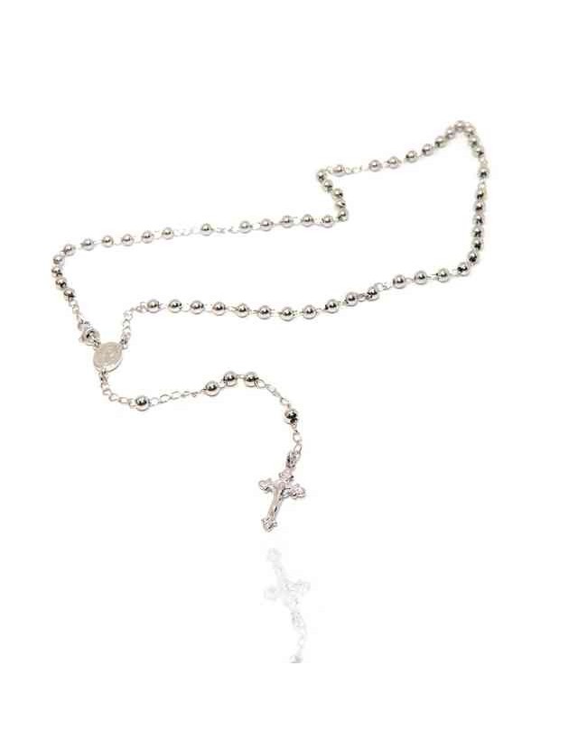 NALBORI Collana Rosario Argento 925 a Y palline 4 mm 45 cm rodio NALBORI Collana Rosario Argento 925 a Y palline 4 mm 45 cm rodio