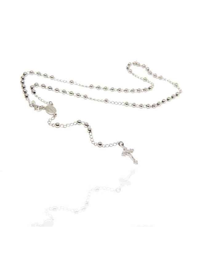 NALBORI Collana Rosario Argento 925 a Y palline 4 mm 50 cm rodio NALBORI Collana Rosario Argento 925 a Y palline 4 mm 50 cm rodio