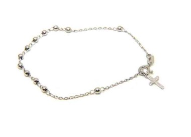 NALBORI Bracciale rosario Argento 925 palline 3 mm cm 18,00