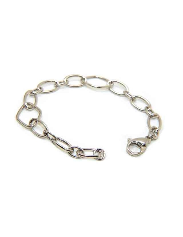 NALBORI Bracciale donna in Argento 925 ovali e rombi polso 16,5 cm NALBORI Bracciale donna in Argento 925 ovali e rombi polso 16,5 cm