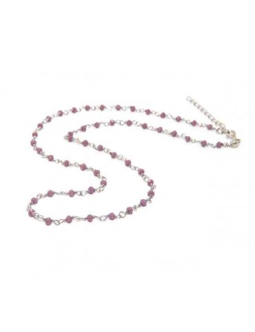 NALBORI Collana linea marsigliesi Argento 925 Con cristallo ametista light 50 cm