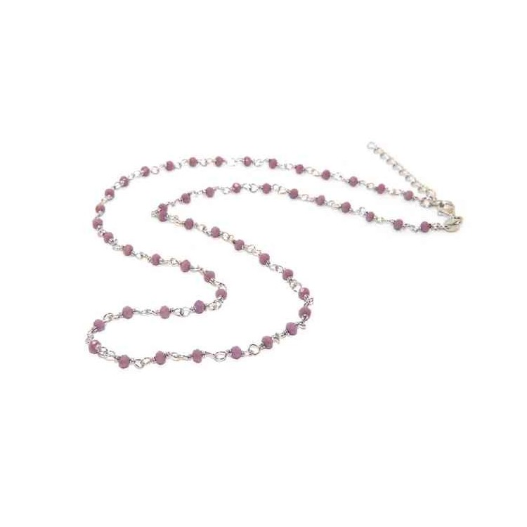 NALBORI Collana linea marsigliesi Argento 925 Con cristallo ametista light 50 cm
