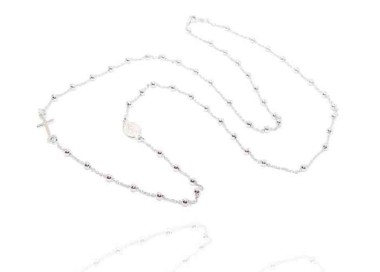 NALBORI collana rosario lunga 70 cm in Argento 925 con palline da 3 mm
