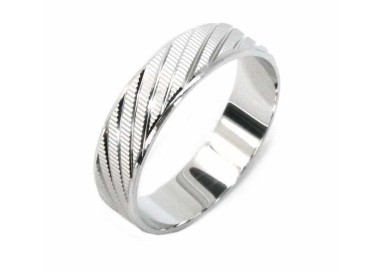 NLB|Silver 925: Solid diamond ring faith 6 mm oblique for men or women