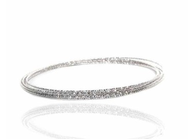 NLB|Silver 925 Bracelet bangle woman diamond circles 5 pieces
