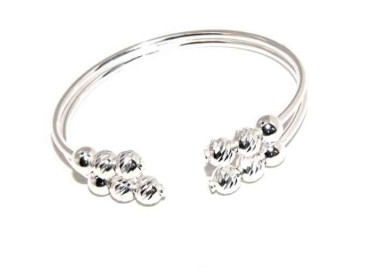 NLB|SILVER 925: Bracelet female open slave double opposed diamond balls