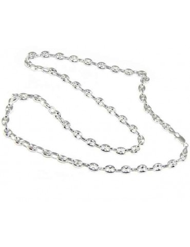 argento 925 Collana girocollo o lunga bracciale maglia marina chiara 6x8, per uomo o donna