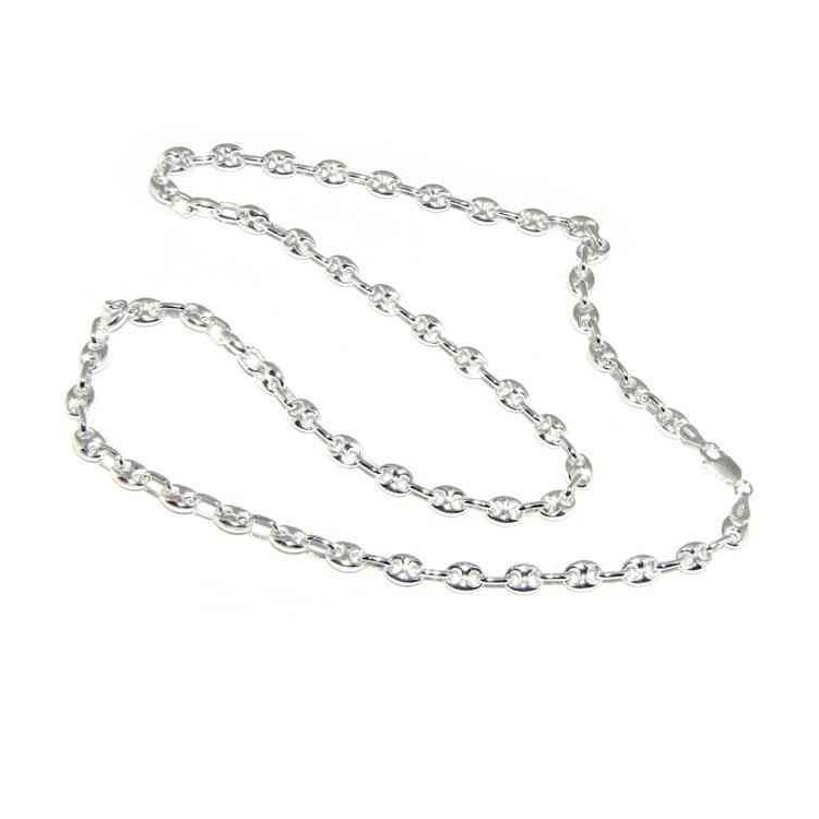 NLB|SILVER 925: Necklace or long clear marine link bracelet 6x8, for men or women