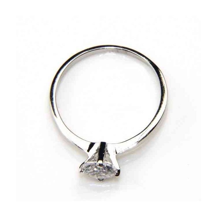 NLB|silver 925 Rhodium: Solitaire with zircon 5.5mm brilliant cut