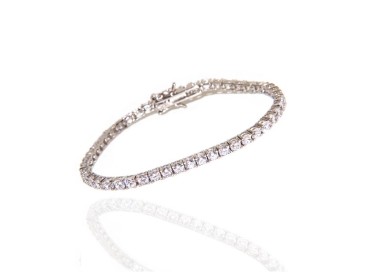 NLB|925: Tennis Bracelet With White Zircon 3mm claw men woman