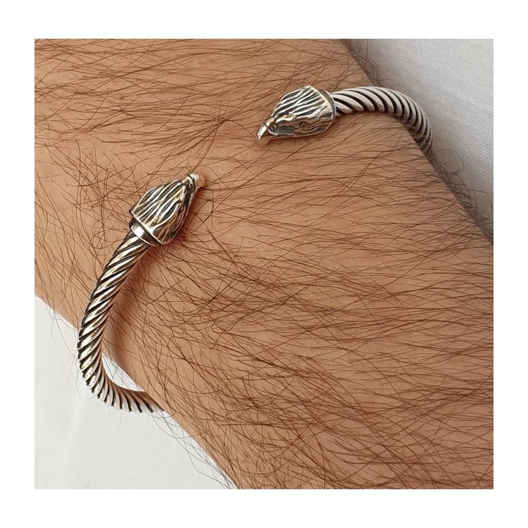 NALBORI Cable bracciale aperto argento 925 con aquila N1403