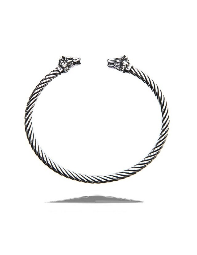 Cable di NALBORI bracciale argento 925 lupo N1407 Cable di NALBORI bracciale argento 925 lupo N1407
