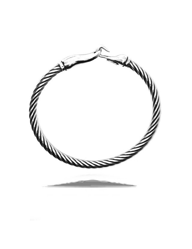 Cable di NALBORI bracciale argento 925 a gancio 18 cm Cable di NALBORI bracciale argento 925 a gancio 18 cm