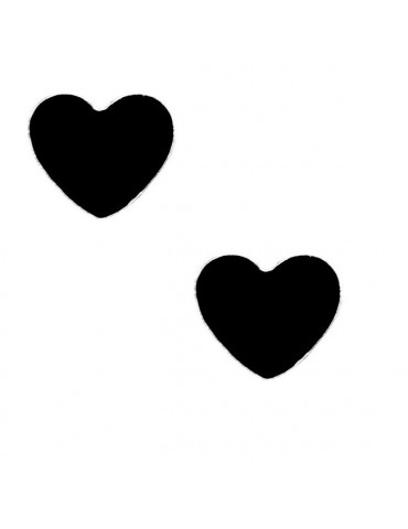 orecchini argento 925 con cuore smaltato 10mm di NALBORI nero