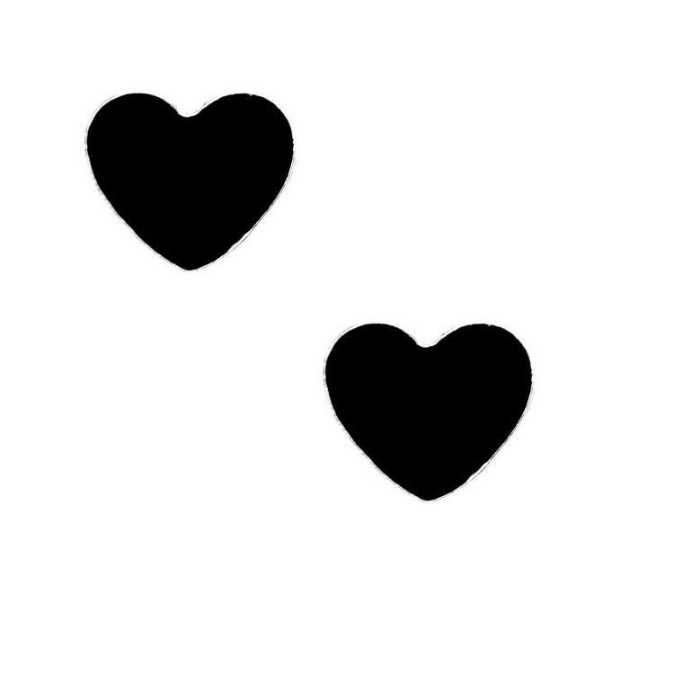 NLB|925 silver earrings with enameled heart 10mm