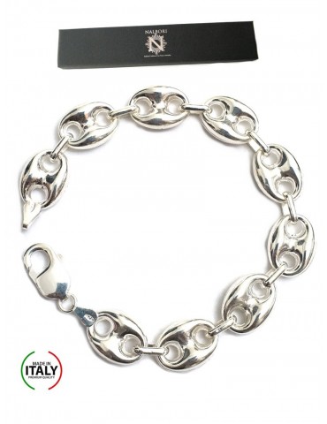 NALBORI 925 Sterling Silver bracelet marine link 13x18