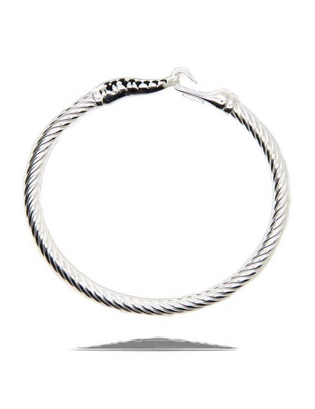 Linea Cable bracciale argento 925 con gancio e zirconi neri Linea Cable bracciale argento 925 con gancio e zirconi neri